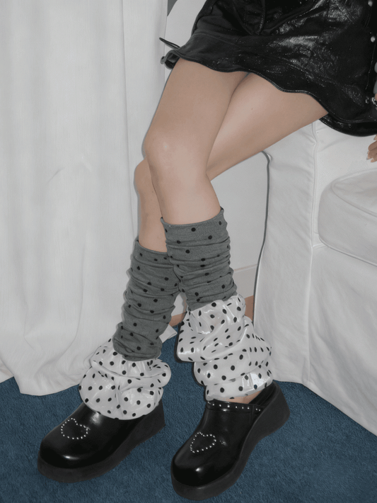 2 Color Options Polka-dot Pattern Color-Block Leg Warmers