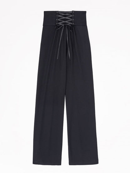 Black Boned Corset Belt High Waist Ouji Fashion Pants