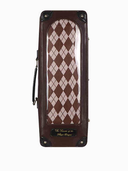 Brown Diamond Pattern 1/4 Scale BJD Doll Bag with Two Straps