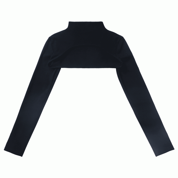 Black Mock Neck Cropped Top