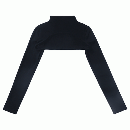 Black Mock Neck Cropped Top