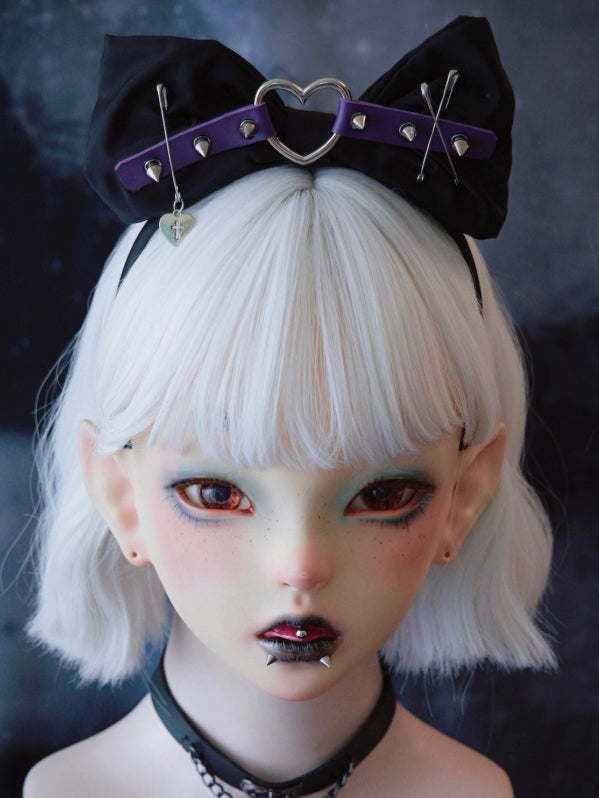 Black And Purple Heart Buckle With Studs KC