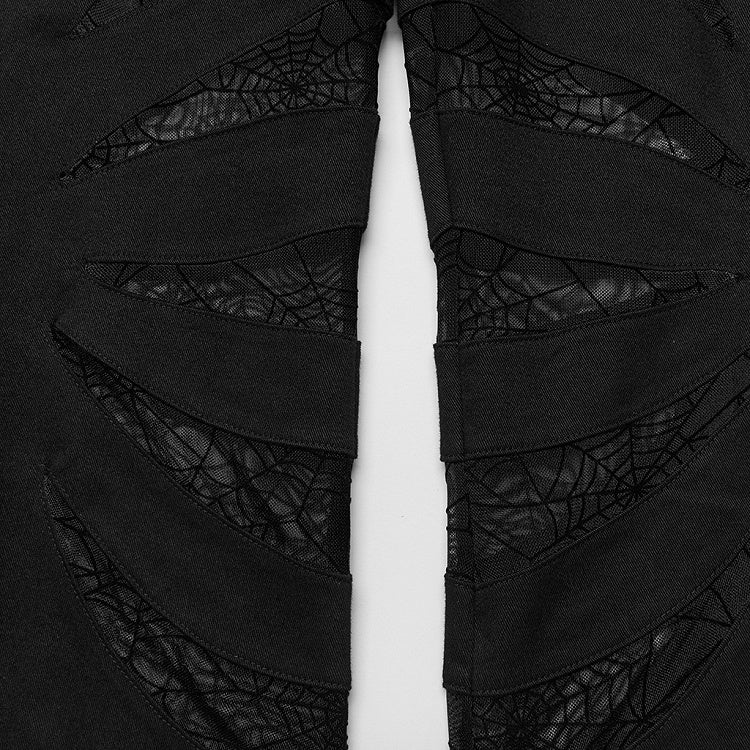 Black Goth Pointed Flared Trousers