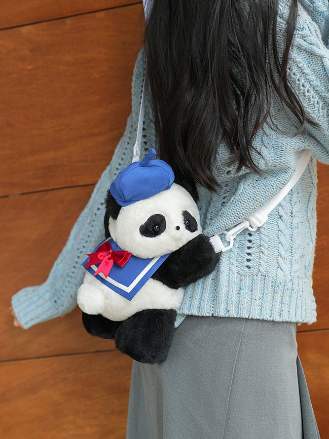 Blue Bowknot Decorated Sailor Collar + Blue Hat Middle/Large Size