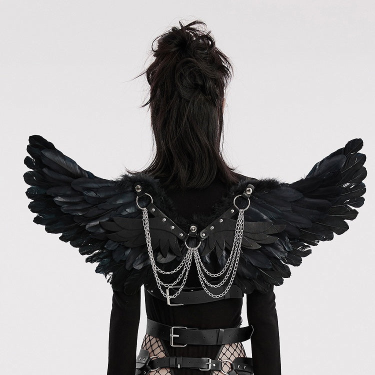 Black Punk Feather Wing Harness