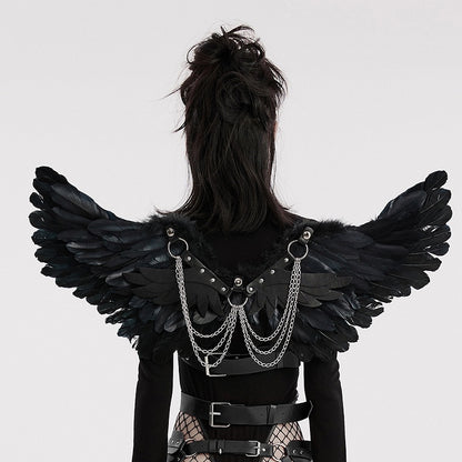Black Punk Feather Wing Harness