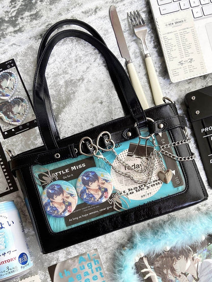 Detachable Chains Black Ita Shoulder Bag