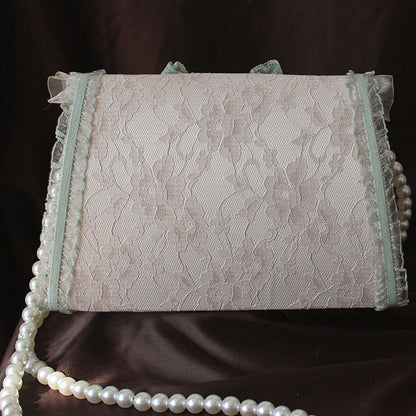 Bear Design Bowknot Details Lace Trim Bag