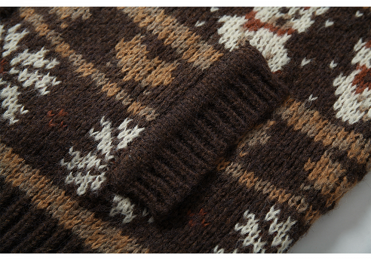 2024 Christmas Black/Brown Mohair Hooded Sweater