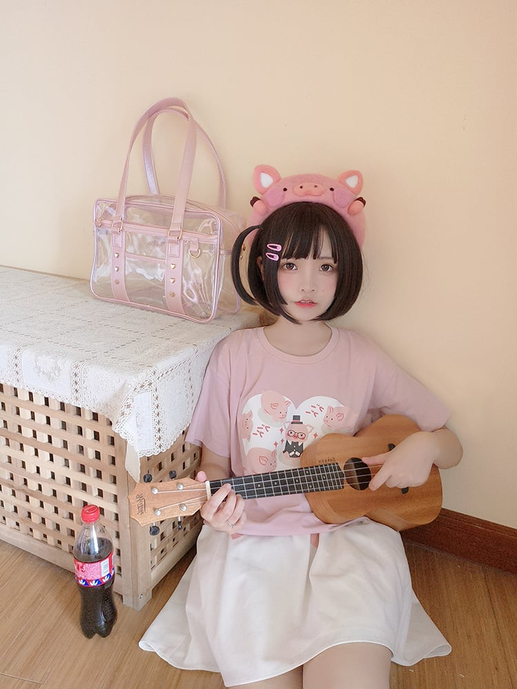 Pink/Black Sheer Ita Tote Bag