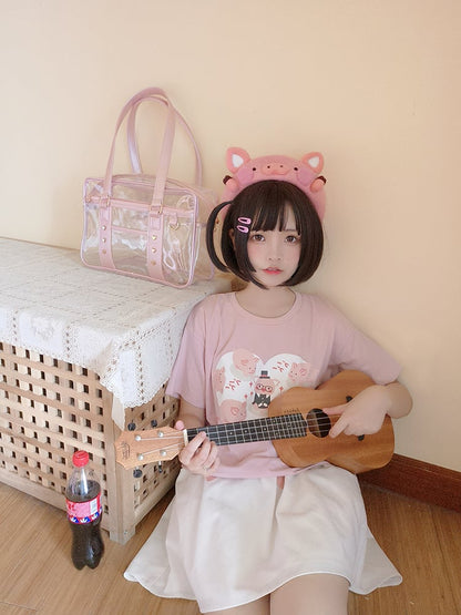 Pink/Black Sheer Ita Tote Bag