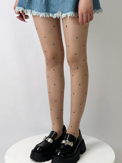 Nude Polka-dot Pattern Tights