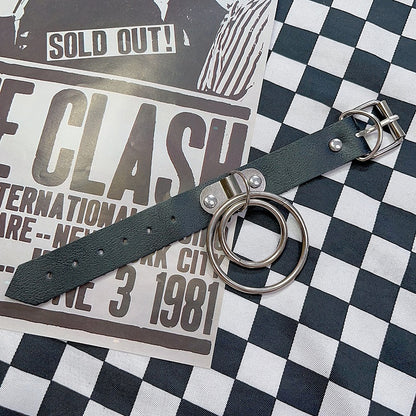 Black/White Pop Punk Circular Ring Charm Bracelet