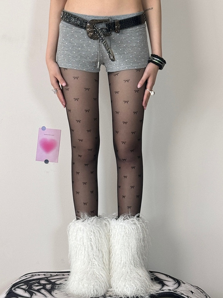 4 Color Options Bowknot Pattern Tights
