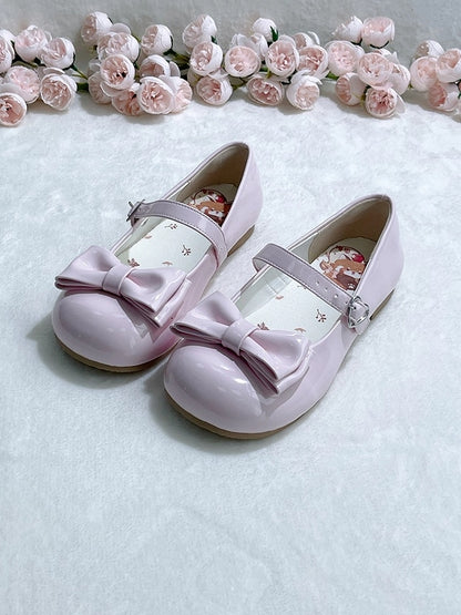 Light Pink Mary Janes for Lolita Fashion - Round Toe with Heart Clasp & Decorative Bow