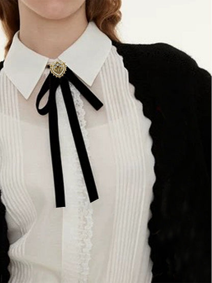 6 Options Beaded Heart Design Bow Tie