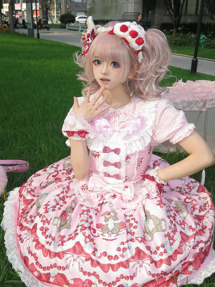 Red Bowknot White Lace Wrist Cuffs