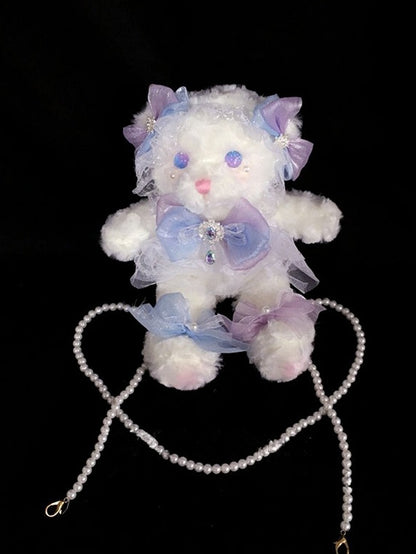 Blue & Purple Plush Bear Shoulder Bag