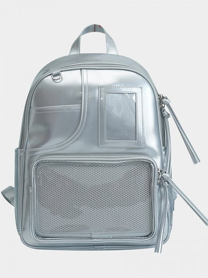 Silver Polished PU Ita Backpack