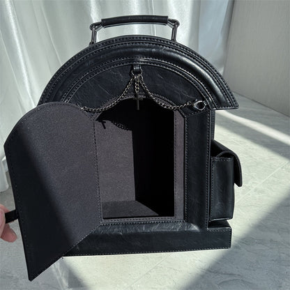 Gothic Black Skull Gravestone-Shaped Backpack