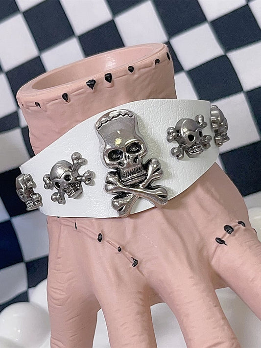 Black/White/Pink Y2K Skeleton Decorated Bracelet