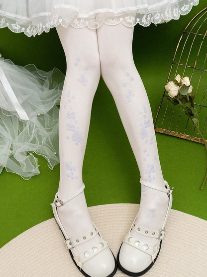 Blue/Green/Gray/Purple Scale Print Design Tights