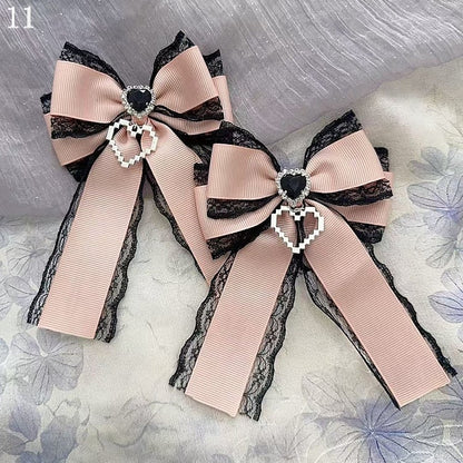 15 Options Heart Decorated Bowknot Brooches