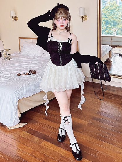 Plus Size Beige Glittering Short Skirt