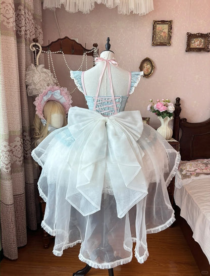 White Organza Big Bow Train