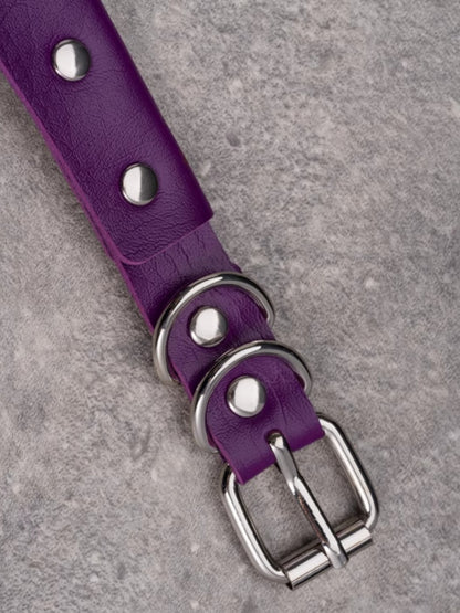 Purple Gothic Cross Pendant Studs Details Choker