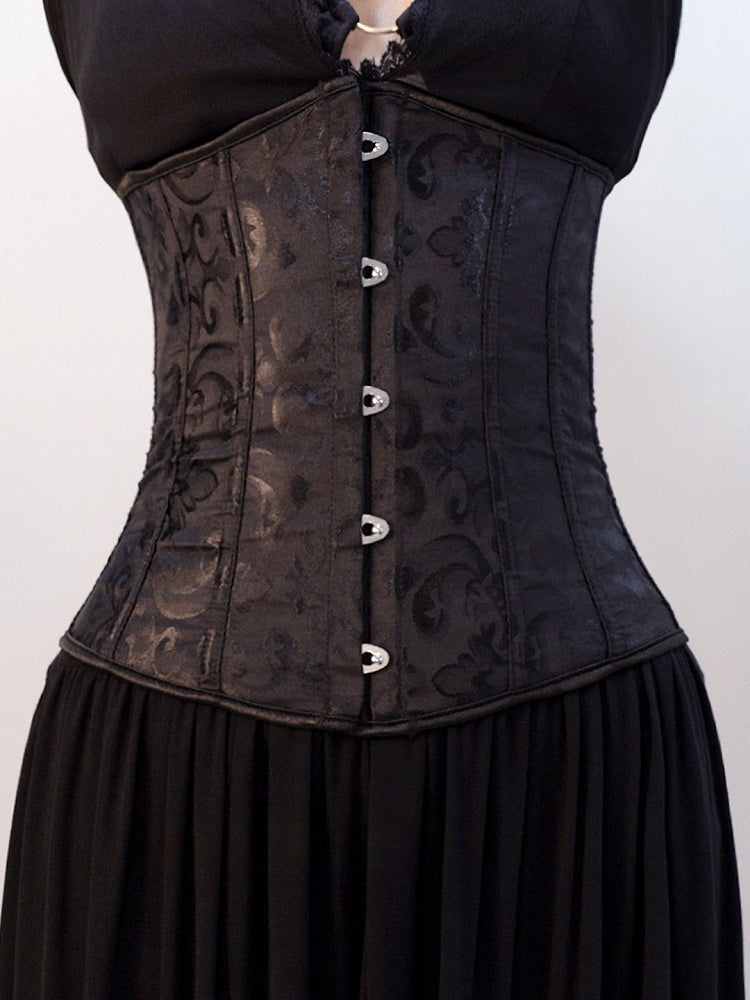 Black/White Cyberpunk Waist Corset Belt