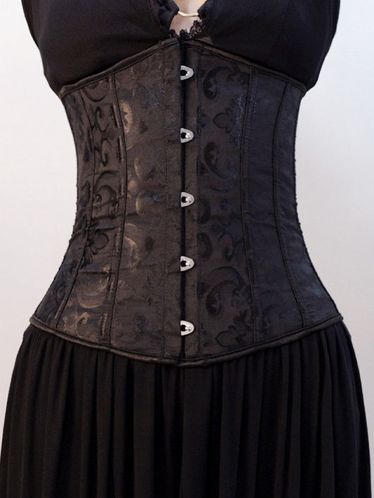 Black/White Cyberpunk Waist Corset Belt