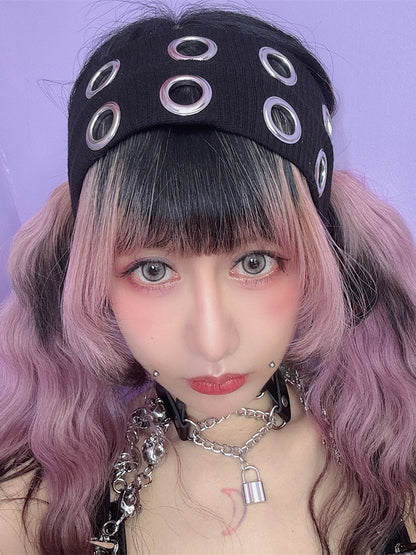 Black Y2K Pop Punk Cutout Details Hairband