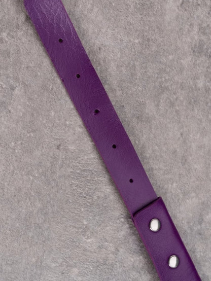 Purple Gothic Silver Bird Bone Pendant Studs Details Choker