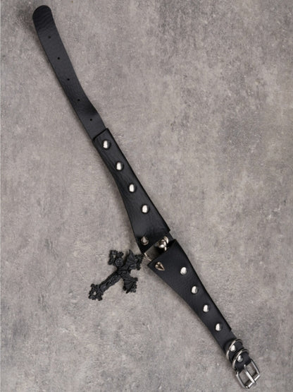 Black Gothic Bat Decorated Cross Pendant Studs Design Buckle Choker