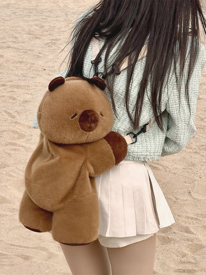 Cute Capybara Brown 21cm/30cm/45cm Plush Backpack/Crossbody