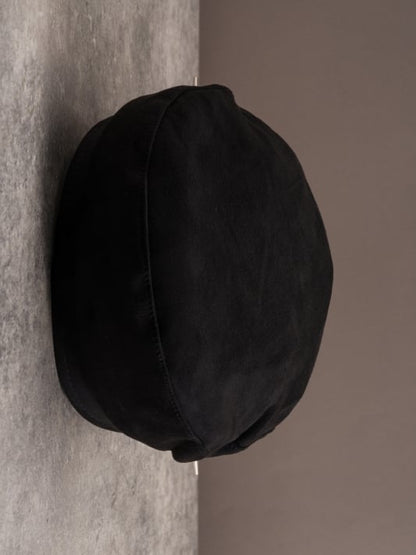Black Gothic Buckles Design Beret Hat