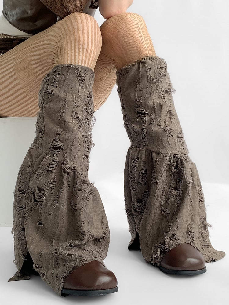 Brown Wasteland Punk Leg Warmers