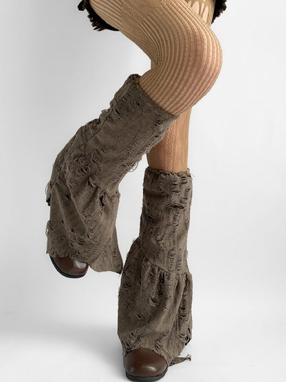 Brown Wasteland Punk Leg Warmers