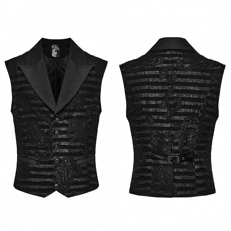 Striped Jacquard Goth Waistcoat