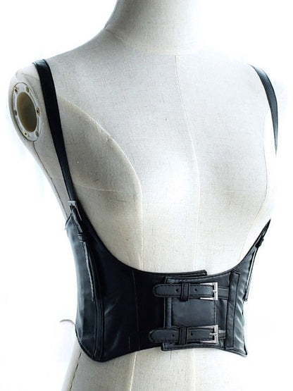 Black/Coffee/Brown/White Gothic Punk PU Corset Belt