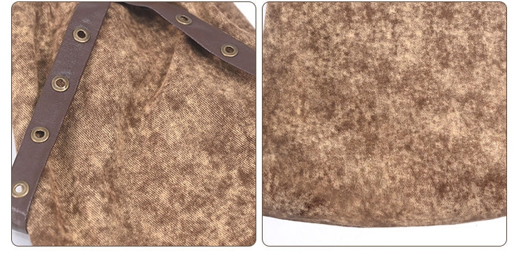 Wasteland Punk Denim and Mesh Patchwork Leg Sleeves with Straps and Chains