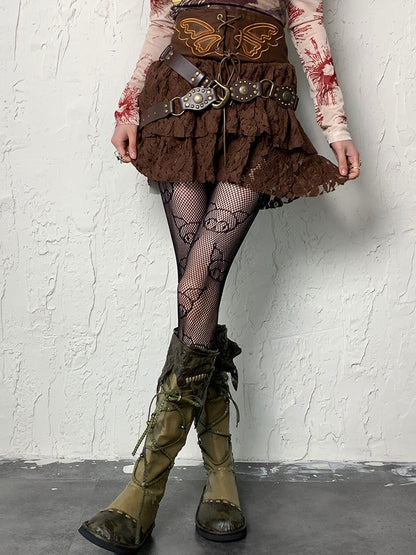 Black Y2K Fishnet Design Tights