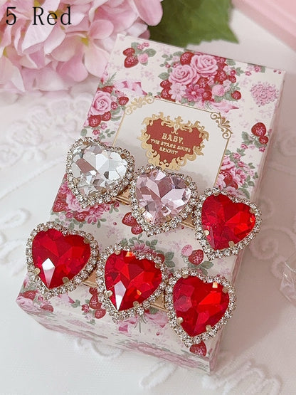 11 Options Rhinestone Heart Hairclip
