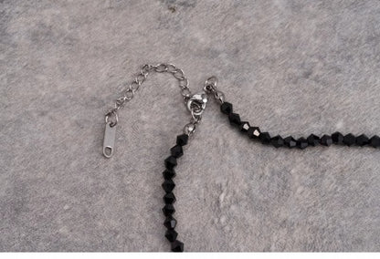 Gothic Black Cross Pendant Necklace Set