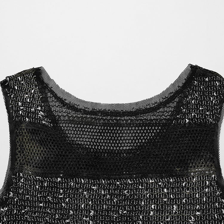 Black and Green Punk Daily Striped Vest