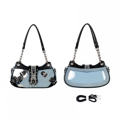 Blue and Black Skeleton Kitty Ita Bag