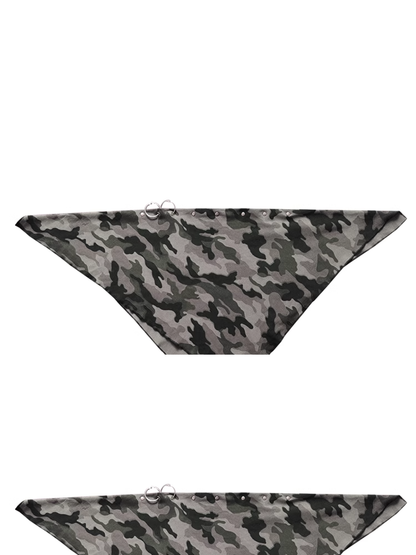 Camouflage Wasteland Punk Distressed Studded Triangle Scarf