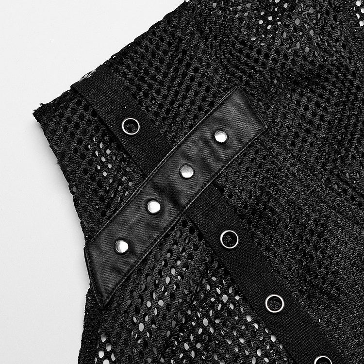 Black Punk Hooded Vest