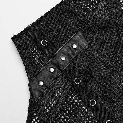 Black Punk Hooded Vest